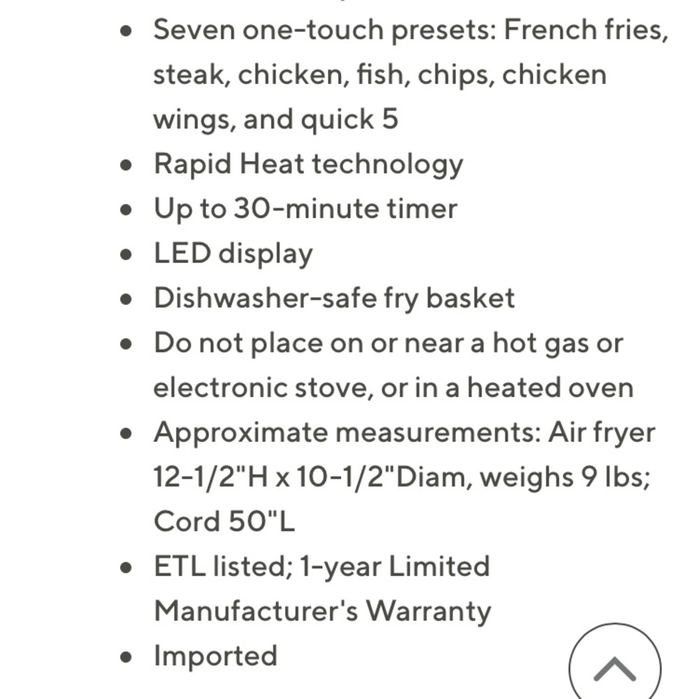 Cook's Essentials 3.4-qt Digital Air Fryer w/ pans - Picture 8 of 8